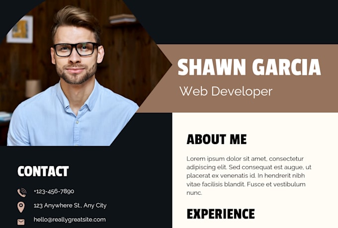 design a professional modern resume and CV template